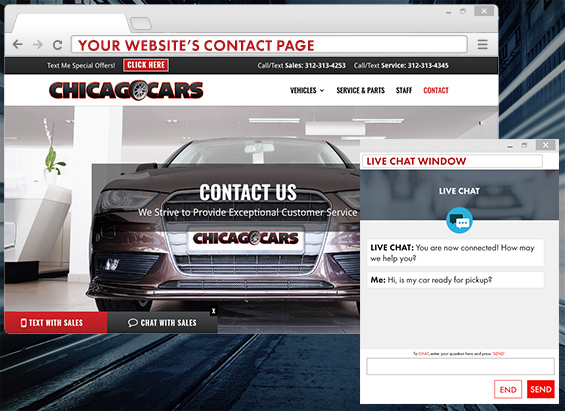 LIVEchat answers consumers questions directly from your website without standing foot into your dealership